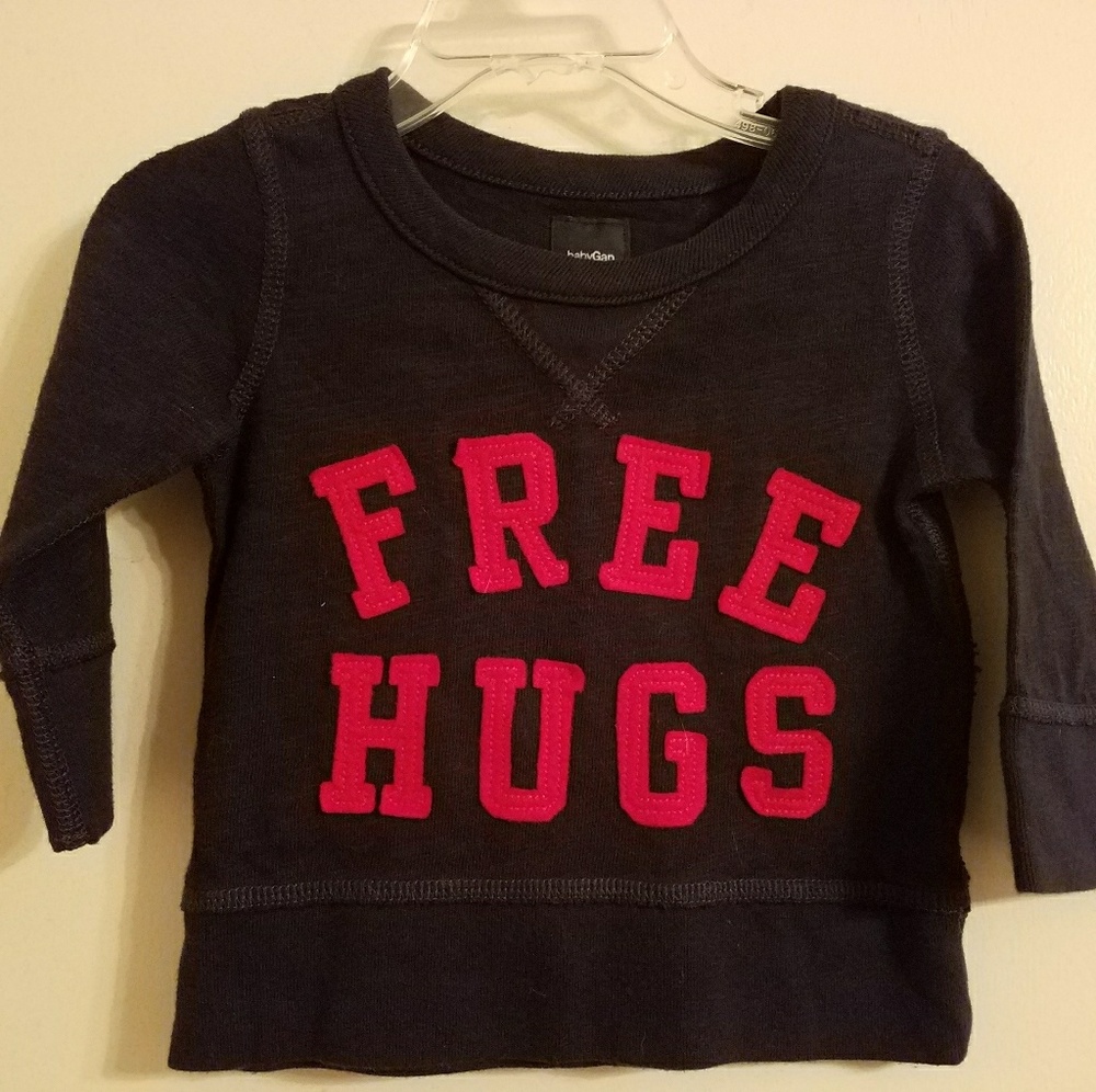 Navy Red Baby Gap Free Hugs Long Sleeve 6-12 month